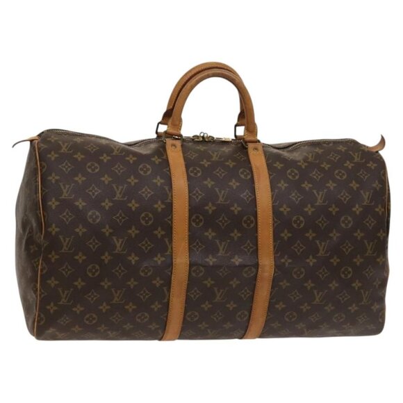 LOUIS VUITTON Monogram Keepall 55 Boston Bag M41424 LV Auth 123604 - Picture 1 of 16
